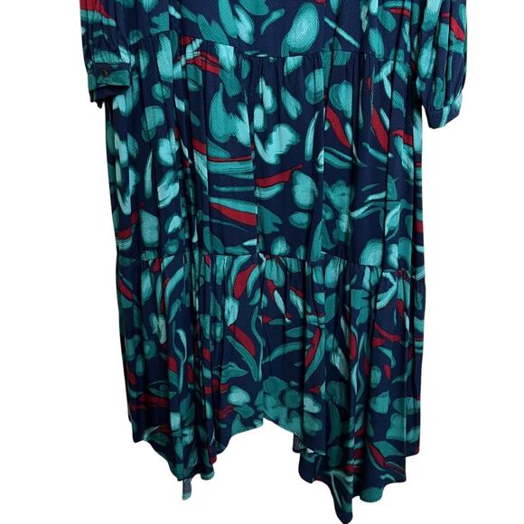 Nurture by Westbound Womens Tiered Maxi Dress 2X Blue Red Green Floral Print NEW - Picture 3 of 9